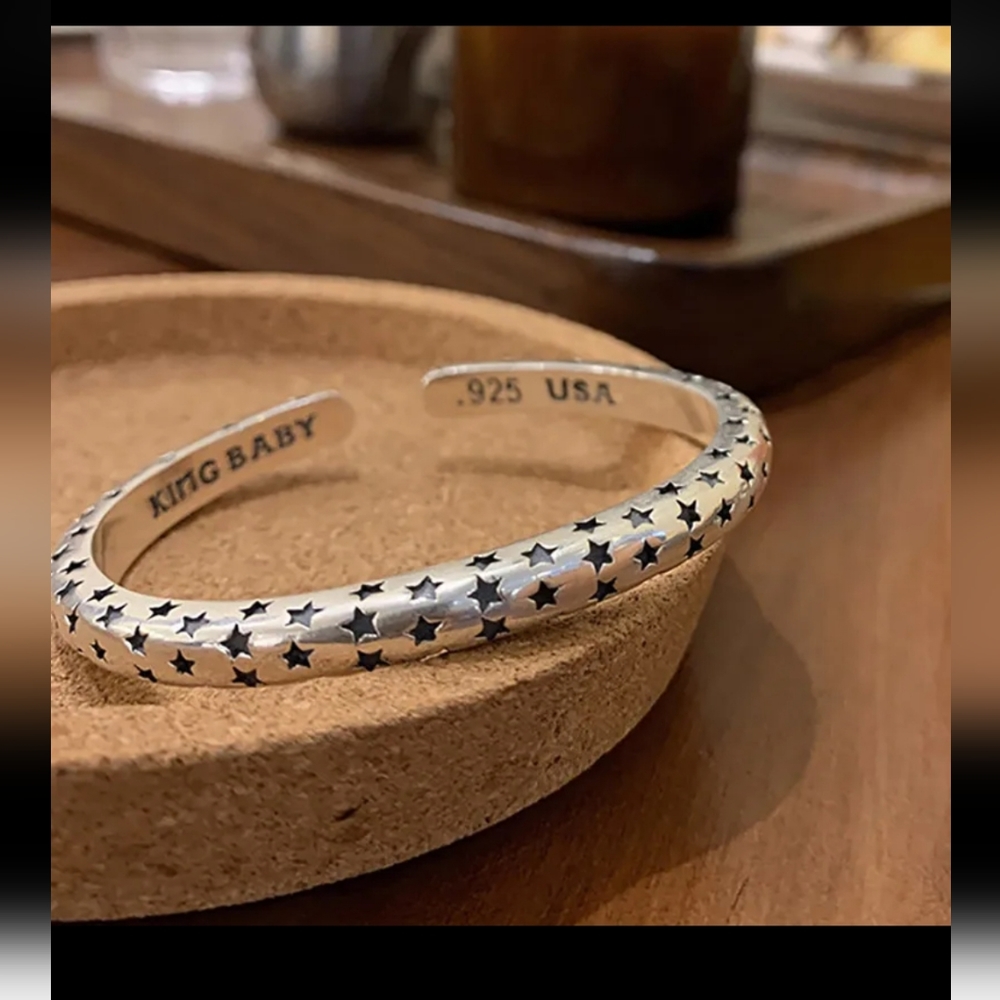 King baby Silver cuff bracelet